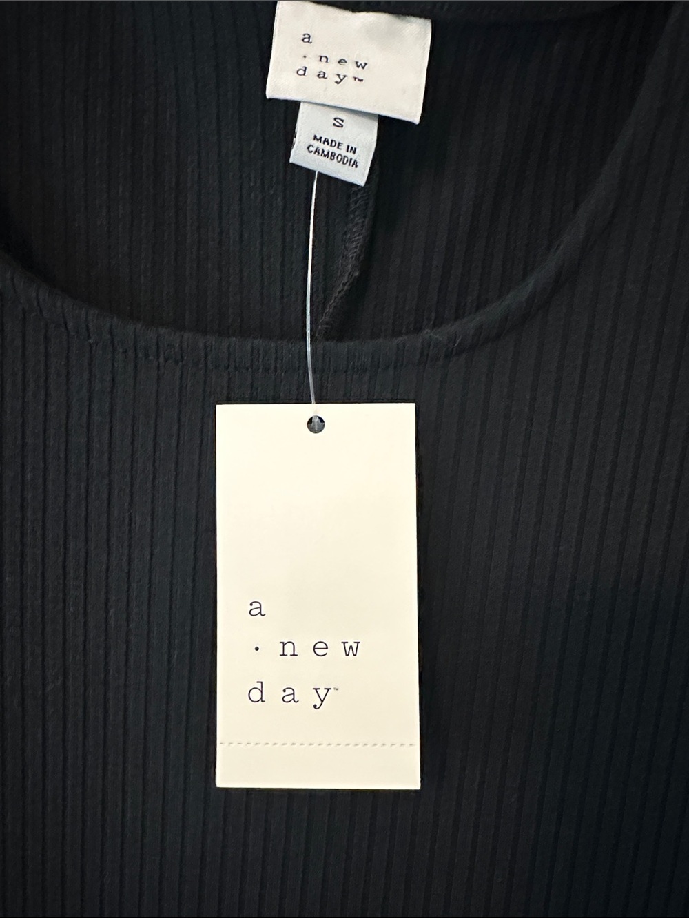 A New Day Black Ribbed Long-Sleeve Maxi Dress — Scoop Neck - Picture 2 of 2